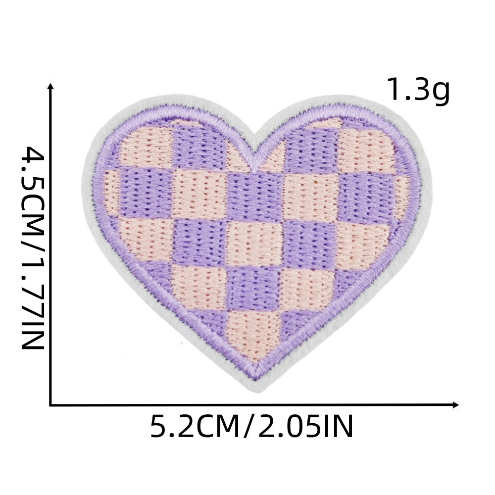 Grid Love Embroidery Stickers