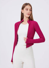 Cropped Running Jacket with Thumb Holes