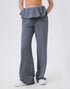 Ruffle Trim Wide Leg Casual Pants Sweatpants with Pockets