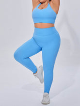 Workout Sets with Cross Strap Sports Bra and Legging