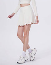 Mini Scalloped Hem Athletic Tennis Skirts with Short