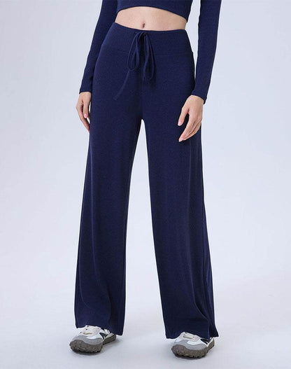 High Waist Wide Leg Pants Lounge Sweatpants with Drawstring