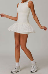 Retro Lace Sleeveless Tennis Dress with Short