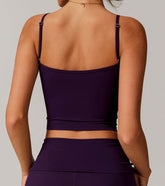 V Neck Spaghetti Fitted Crop Tank Tops