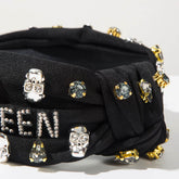 Halloween Skull Twisted Knot Headbands with Rhinestone