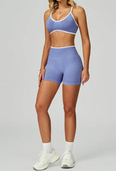 Sport Set with Color Block Sports Bras and Short