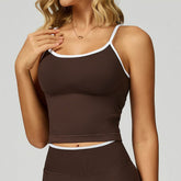 Color Block Sports Tank Top with Built in Bra