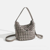 PU Handmade Woven Bucket shape Tote bag