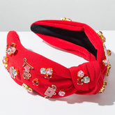 Wide Edge Cross Knotted Headband With Love Heart