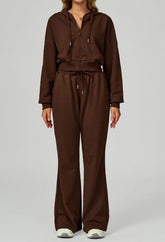 Sport Set with Long Sleeve Hoodie Jacket and Lounge Pant