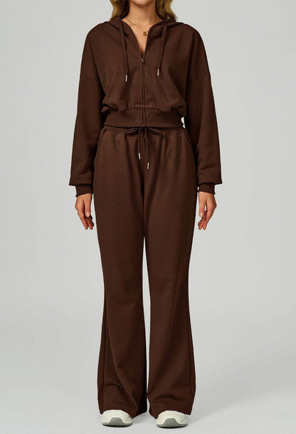Sport Set with Long Sleeve Hoodie Jacket and Lounge Pant