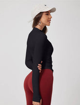 Half Zipper Long Sleeve Yoga T-Shirt