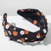 Sports Style Ball Twisted Headbands With Studded Beads and Diamonds