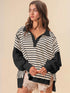 Stripe Color Block Loose Fit Sweatshirt | Trendy & Comfortable Style