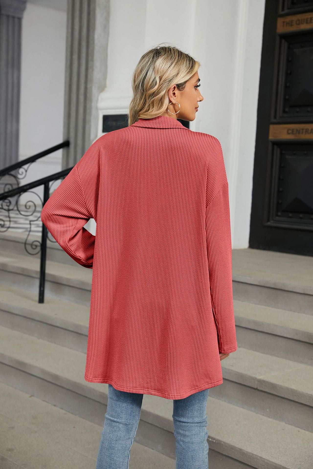 Casual Long Sleeve Jacket with Chest Pockets| Ideal for Layering