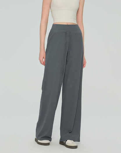 Casual Drawstring Waist Sweatpants Wide Leg Yoga Trousers