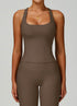 Square Neckline V Back Sports Tank Top