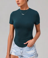 Short Sleeve Slim Fit Tops Crew Neck T-Shirts