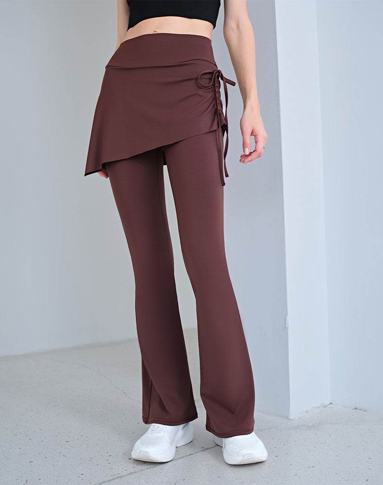 Fake Two Pieces Legging with Skirt Yoga Flared Pants