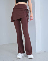 Fake Two Pieces Legging with Skirt Yoga Flared Pants
