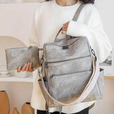 Retro Large Capacity PU Leather Backpack