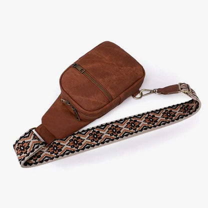 PU Leather Crossbody Bags with Print Strap | Stylish and Versatile