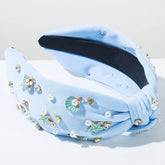 Ocean Element Headband with Diamonds Shells Pearls Starfish