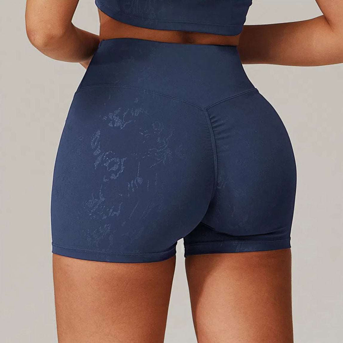 High Waist Yoga Short | Gold Blocking Pattern for a Stylish Workout