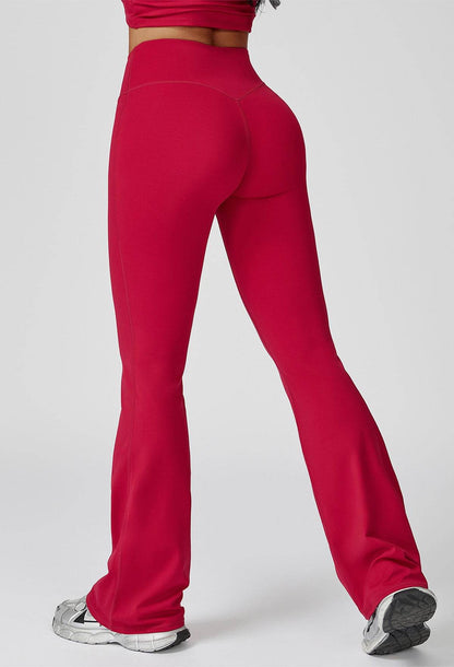 No Front Seam High Waist Sports Flared Leg Pants