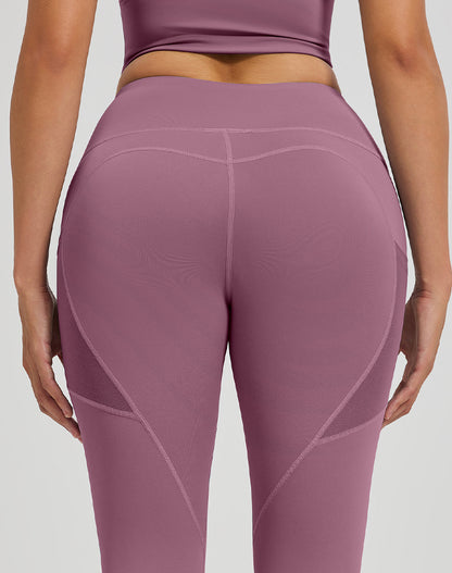 High Waisted Yoga Mesh Leggings with Side Pockets
