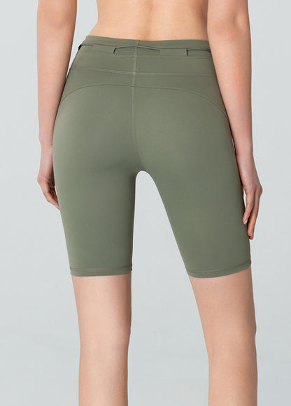 High Waisted Tummy Control Biker Shorts with Adjustable Waist