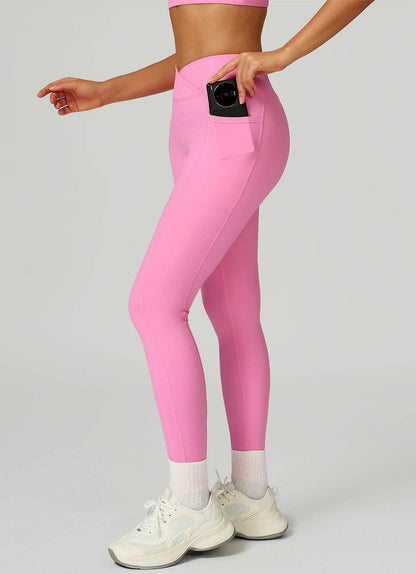 Cross Waist Yoga Leggings with Pockets