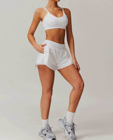 Activewear Set With Cross Back Sports Bra and Shorts
