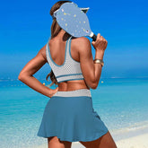 Two Piece Color Block High Waisted Bikini Sets
