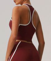 Workout Crop Tank Tops Racerback Bra with Chest Pads