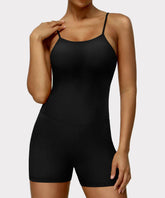Crossover Back One Piece Yoga Bodysuit with Removable Pads