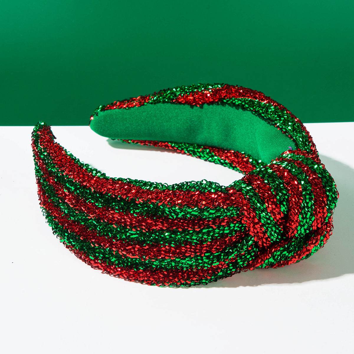 Christmas Sequin Knotted Headbands Wide Top Knot Hairband