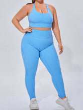 Workout Sets with Cross Strap Sports Bra and Legging