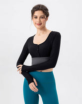 Cropped Button Cardigan Long Sleeve Casual Soft Knit