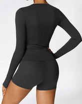 Athletic Wear with Long Sleeve Slim Fit T-Shirt and Short