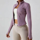 Full Zip Up Yoga Jacket with Thumb Hole
