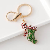 Rhinestone Christmas Keychain Crystal Christmas Accessories