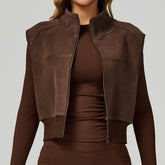 Fleece Coat Vest Outerwear Warm Sleeveless Zip Jackets