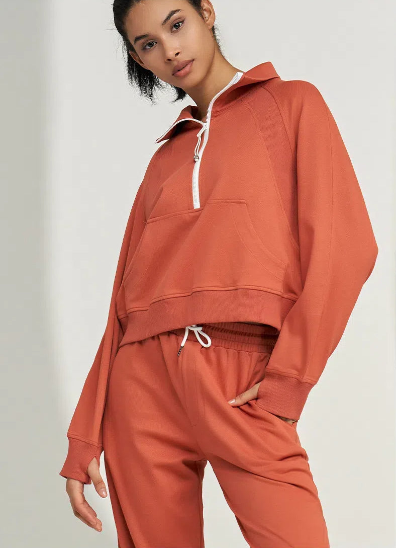 Half Zip Up Loose Yoga Sweatshirts