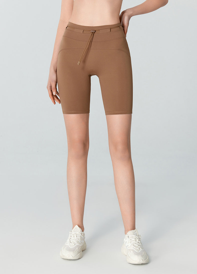 High Waisted Tummy Control Biker Shorts with Adjustable Waist