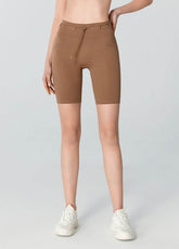 High Waisted Tummy Control Biker Shorts with Adjustable Waist