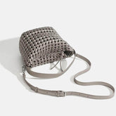 PU Handmade Woven Bucket shape Tote bag