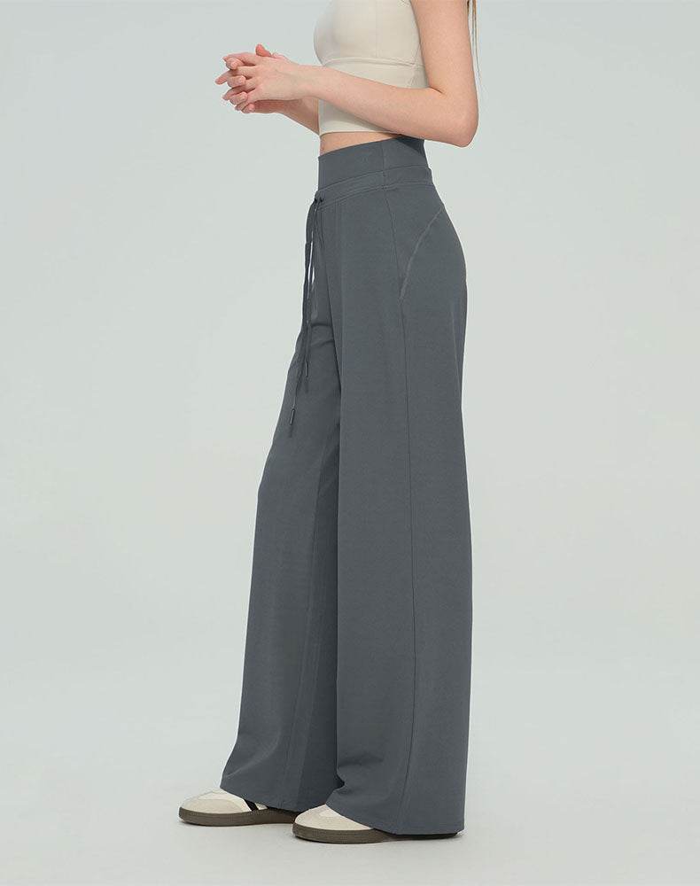 Casual Drawstring Waist Sweatpants Wide Leg Yoga Trousers