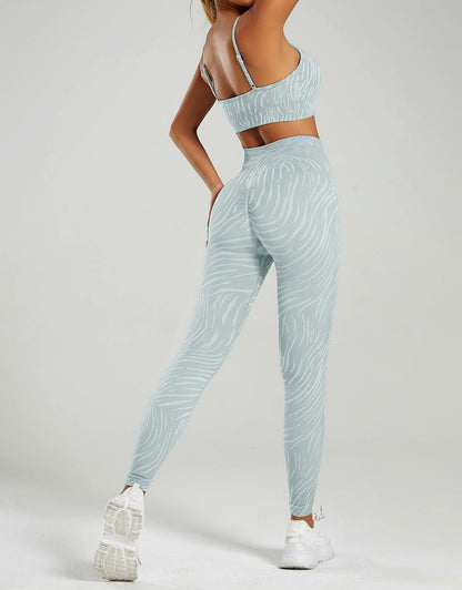 High Waist Striped Yoga Leggings