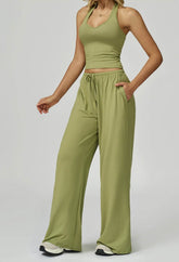 Activewear Wear with Tank Top and Wide Leg Lounge Pants